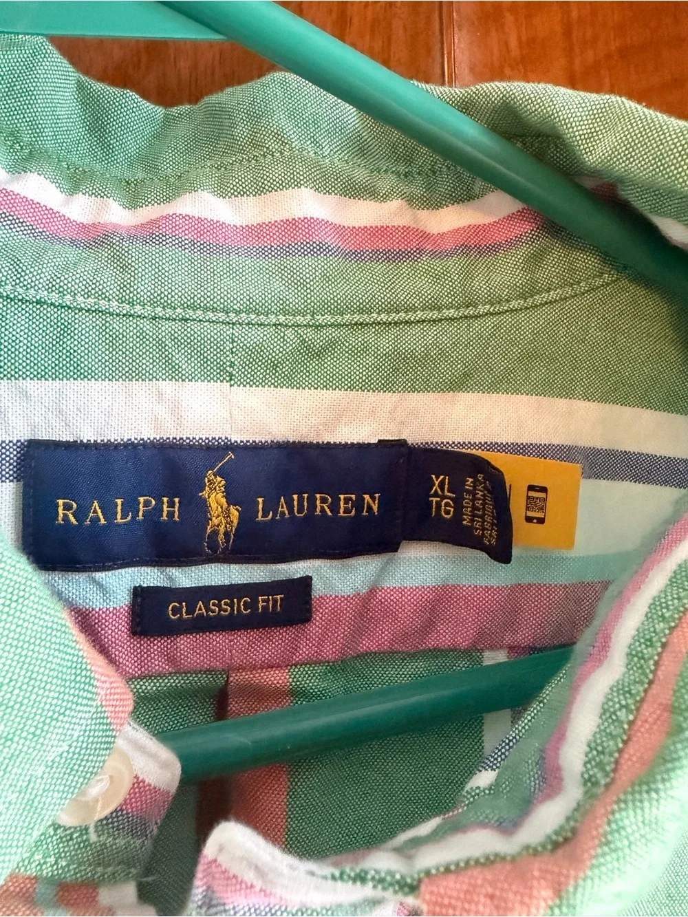 Ralph Lauren Green & Pink Striped Button-Down Shirt